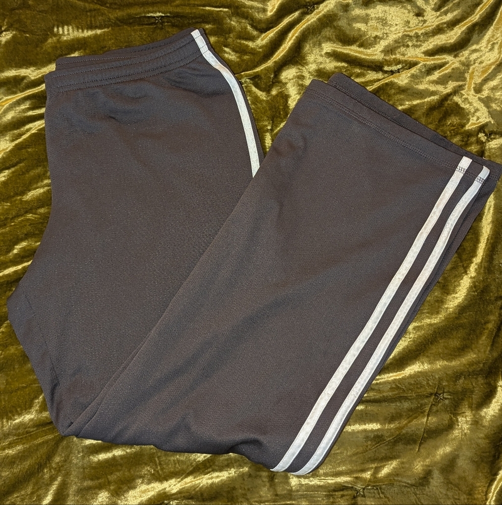 Champion Gray Track Pants with White Stripes